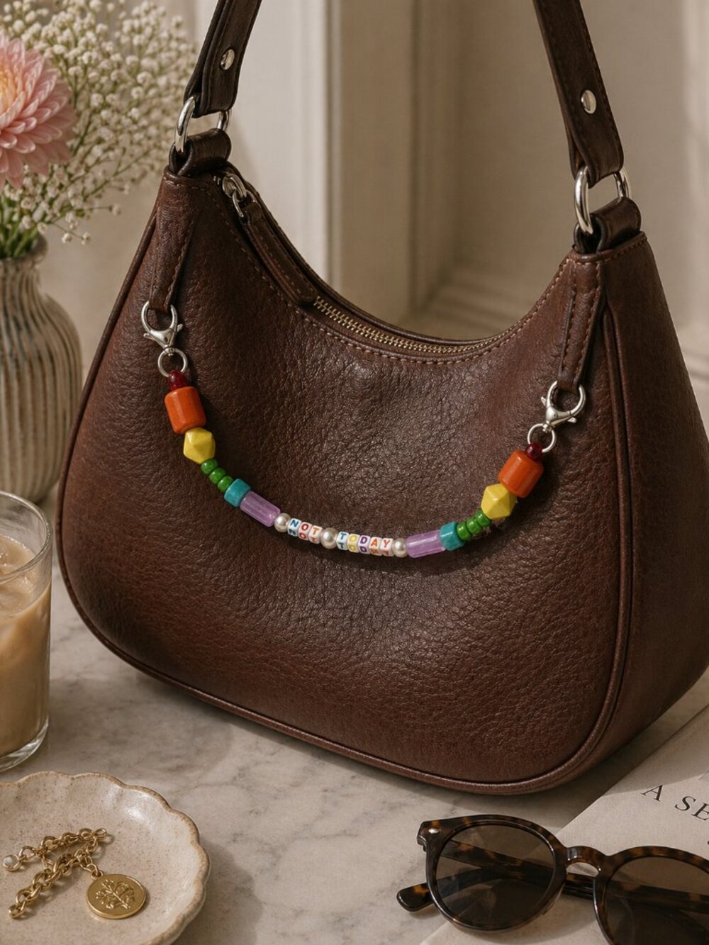 "Not Today" Beaded Bag Charm